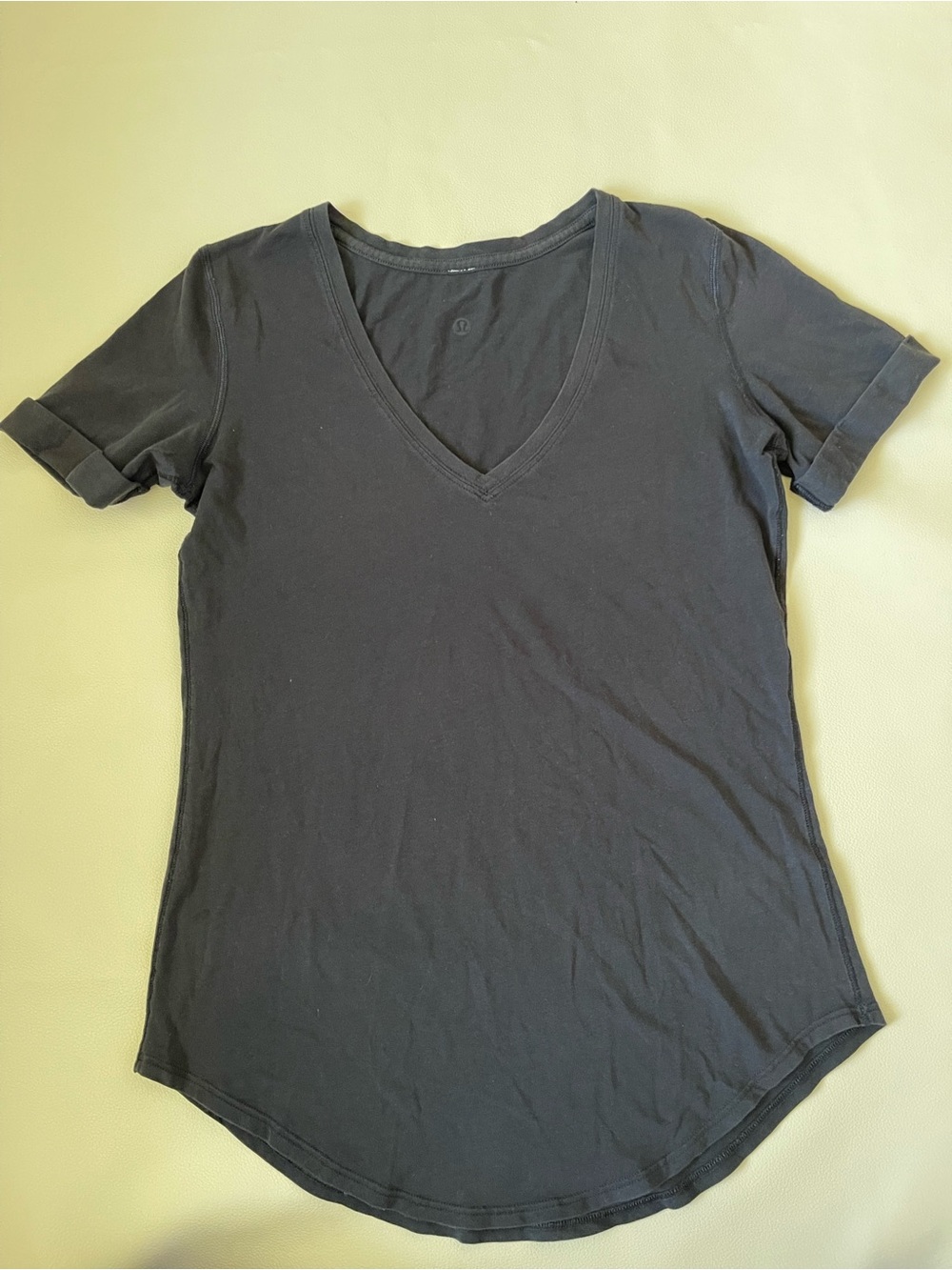 Lululemon V-Neck Cuff Sleeve Short Sleeve Top
